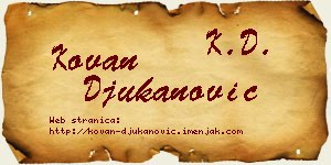 Kovan Đukanović vizit kartica